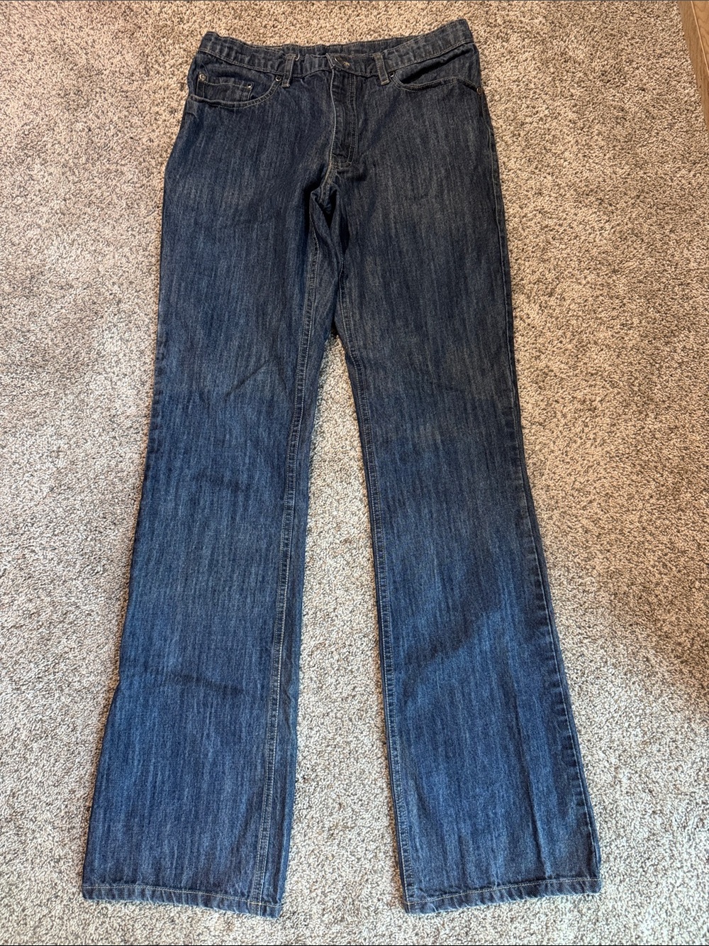 Classic Men’s Dark Blue Straight-Leg Jeans 32x36